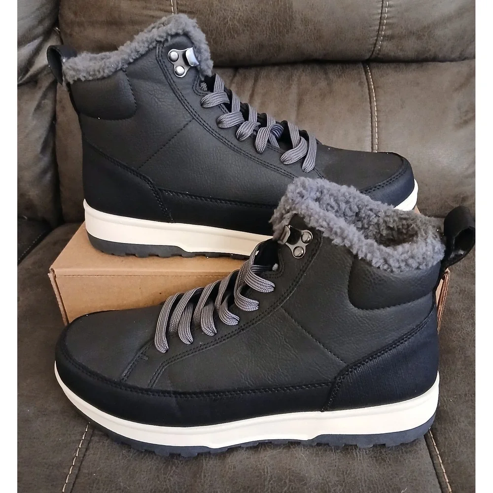 Weatherproof Men's Logjam Memory Foam Sneaker Boots Black Size 8‎ #1047